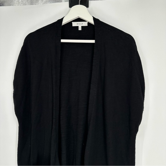 Milly Black Wool Blend Short Sleeve Cardigan Vest P (XS) - Picture 4 of 7